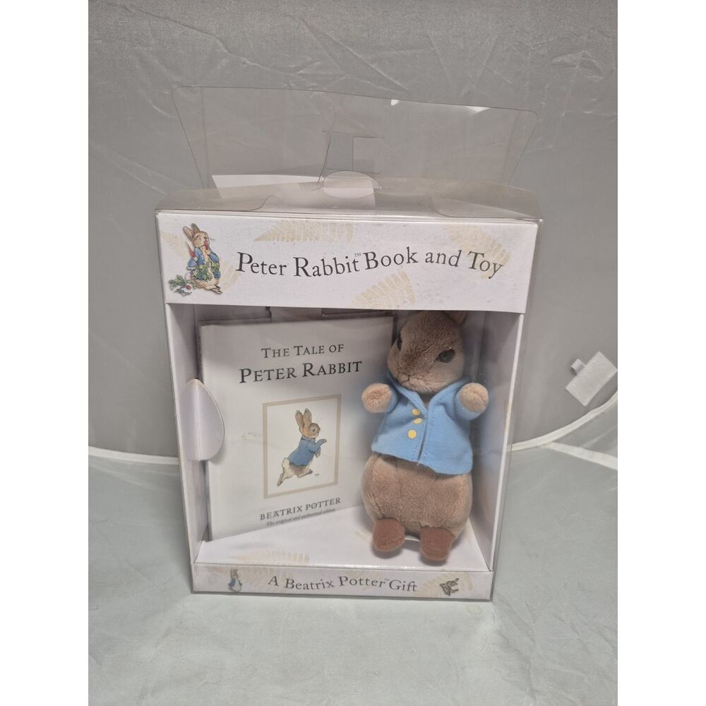 💥 NEW Peter Rabbit Book & Plush Toy Set Beatrix Potter Original Box Gift A1